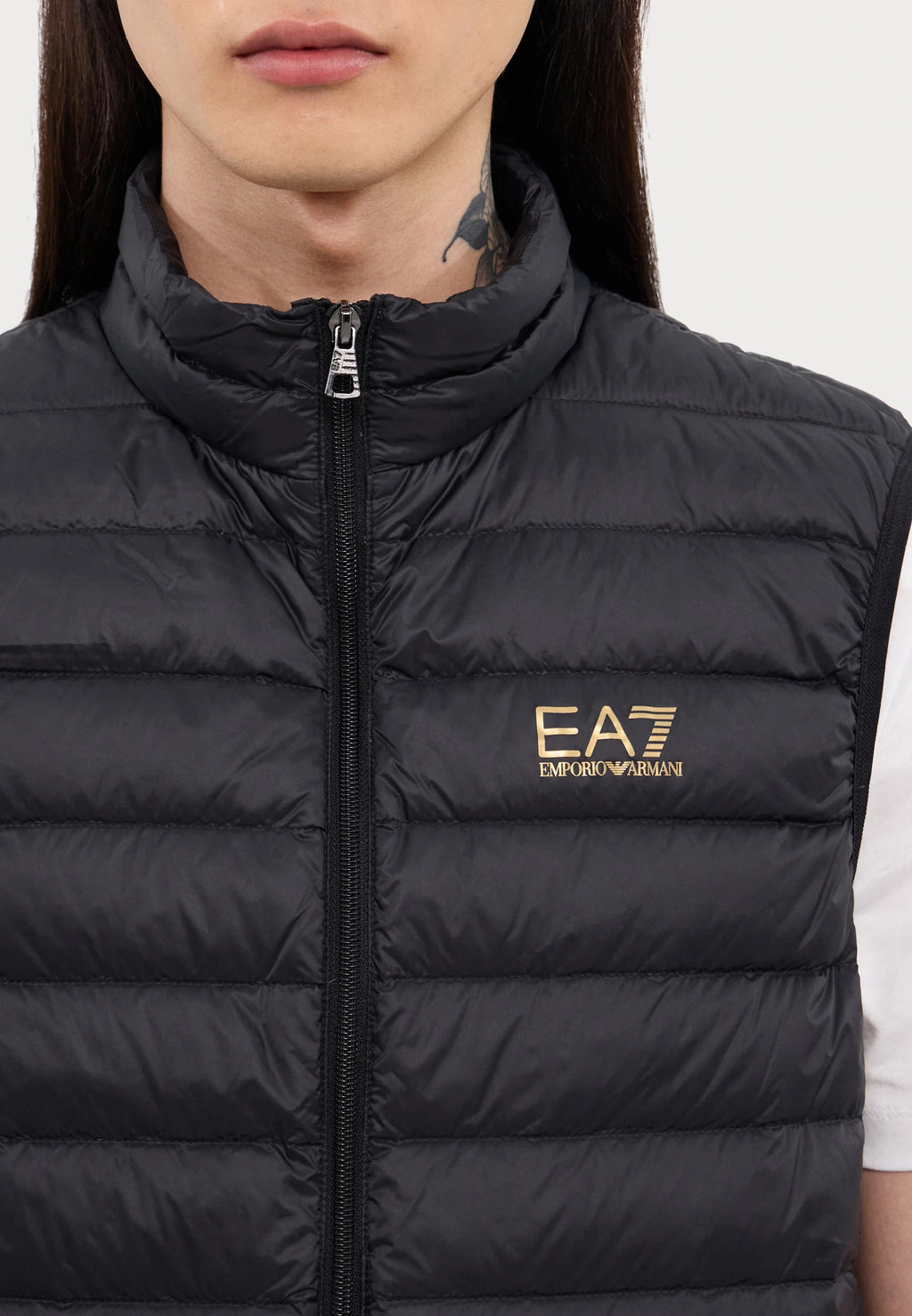 EA7 Emporio Armani Puffer Vest Black Gold