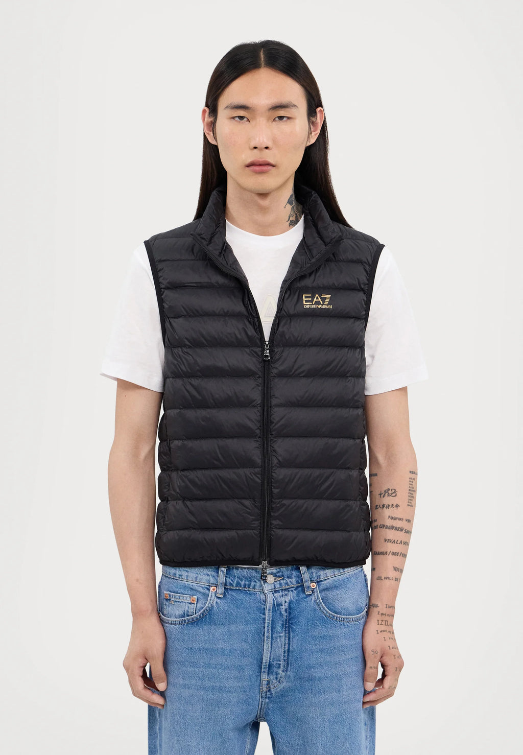 EA7 Emporio Armani Puffer Vest Black Gold