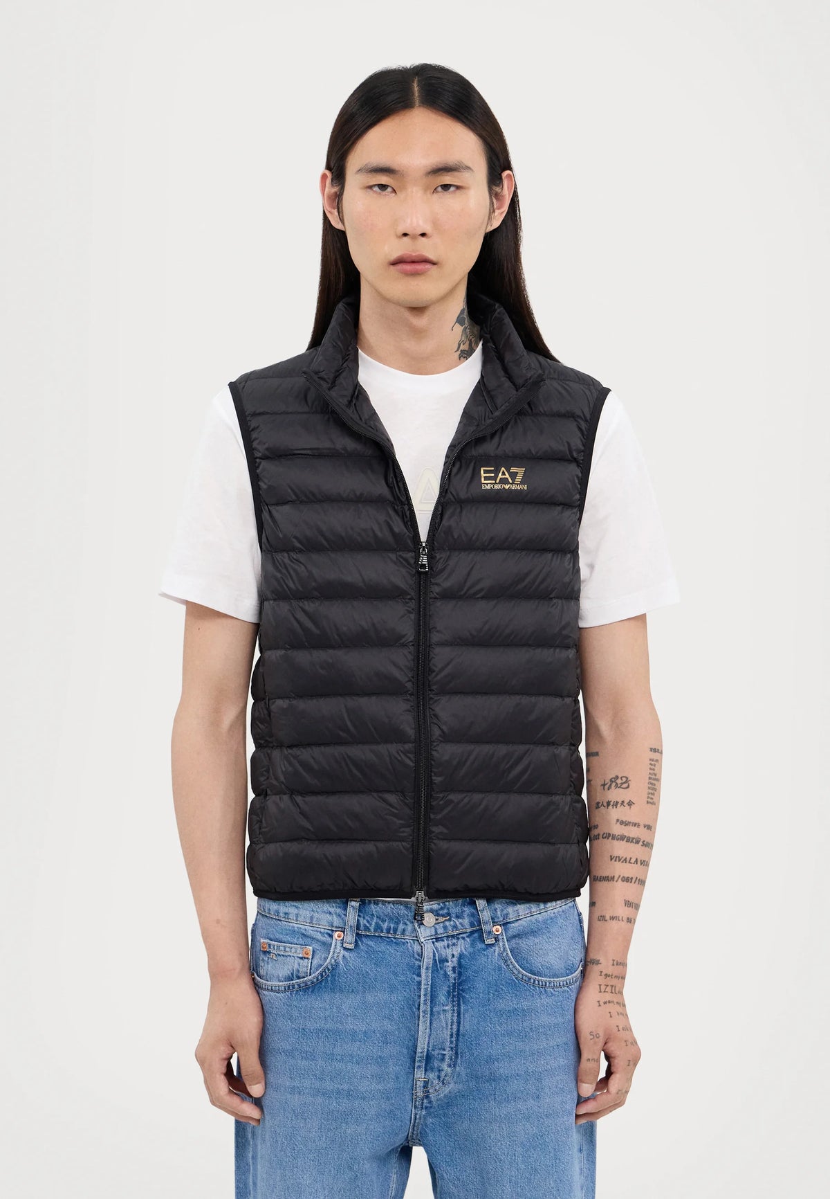 EA7 Emporio Armani Puffer Vest Black Gold